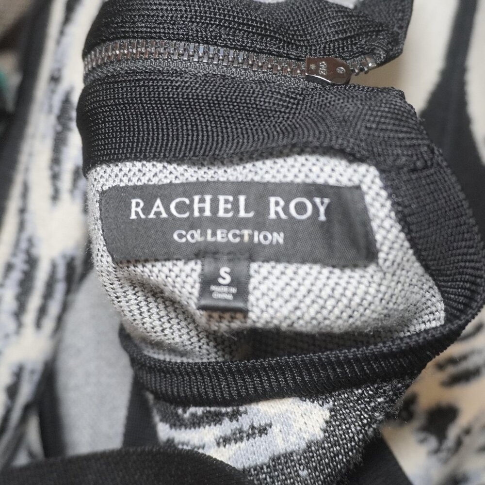 Rachel Roy Womens Black Off White Leopard Sweater Sleeveless Dress Size Small - Picture 9 of 9